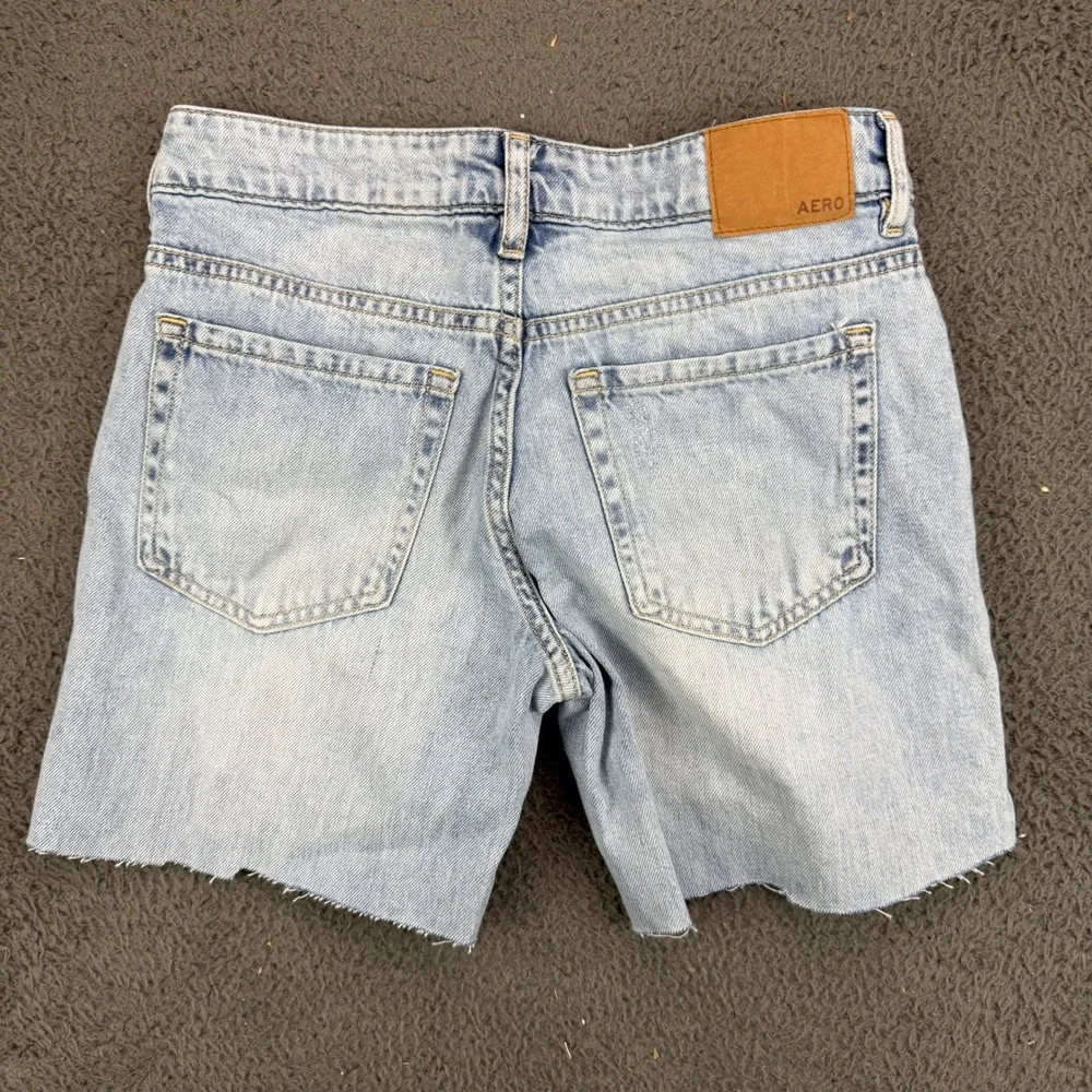Aeropostale Aero Baggy Wide Leg Distressed Denim Shorts Light Womens 000 Reg